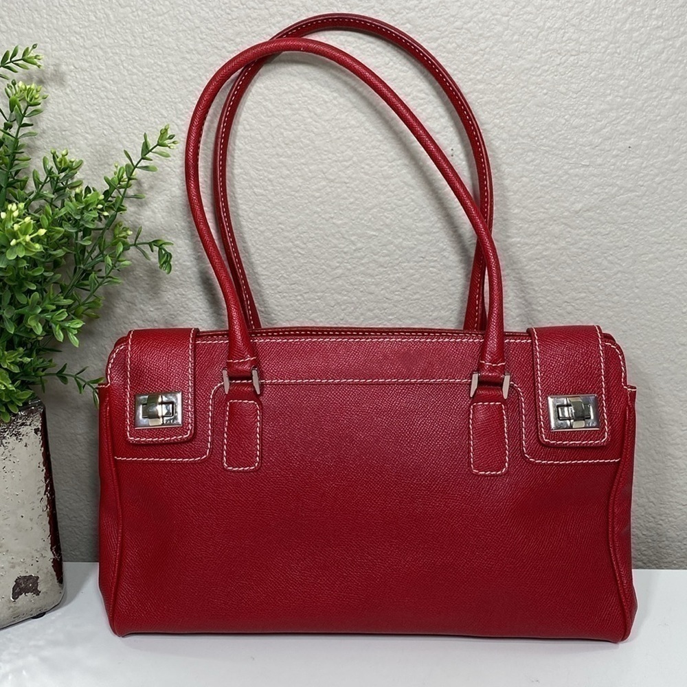 Rafe‎ Red Leather Satchel Shoulder Bag Designer Handbag Purse Sophisticated